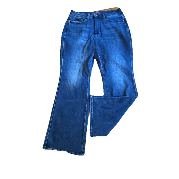 Judy Blue Jeans Women 14W Short Blue Bootcut High Rise Dark Wash Stretch JB88786 - Picture 1 of 8
